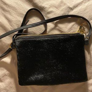 Black Leather/Pony Hair Crossbody